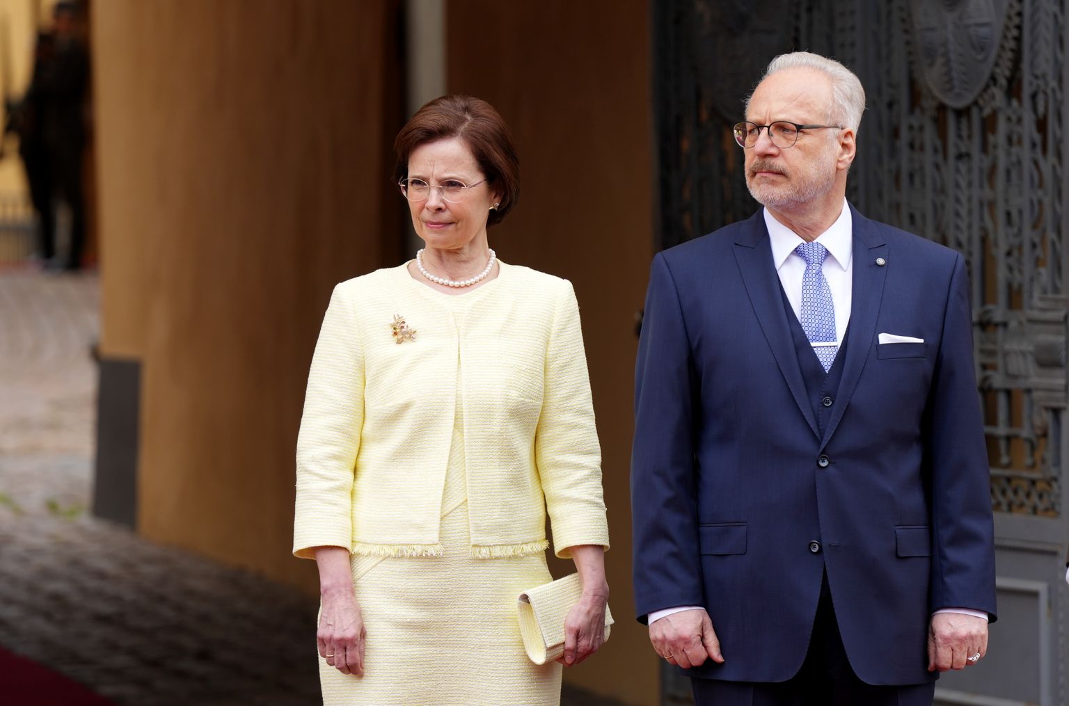 Президент Латвии Эгил Левитс с супругой.
