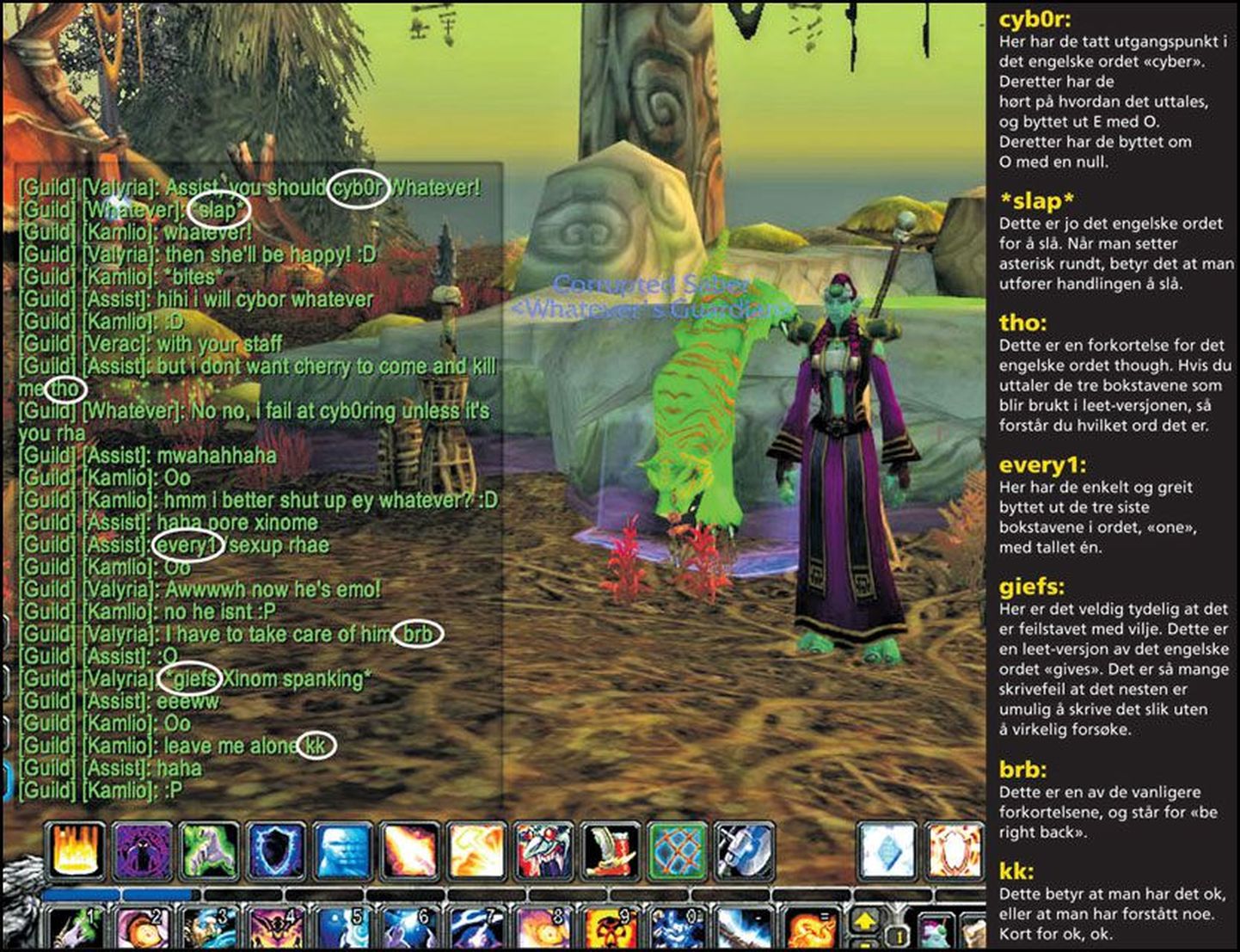 Интерфейс World of Warcraft.