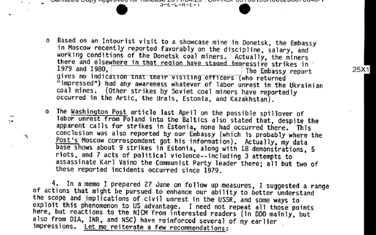 CIA raport aastast 1983 väidab, et Karl Vainole tehti kolm atentaadikatset. Kuvatõmmis.