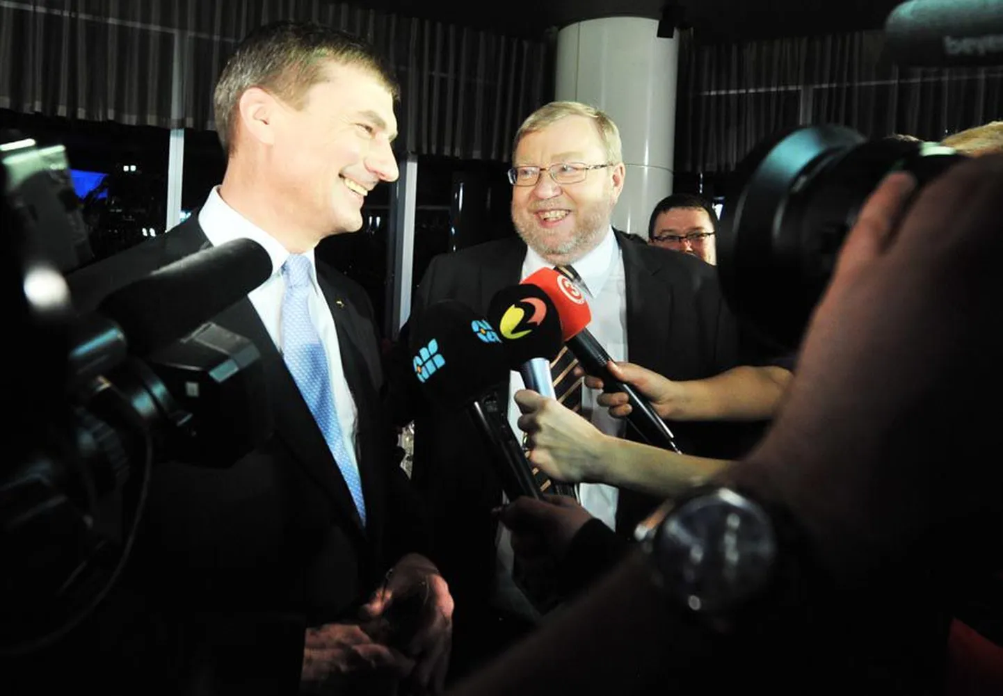 Peaminister Andrus Ansip ja IRLi liider Mart Laar.