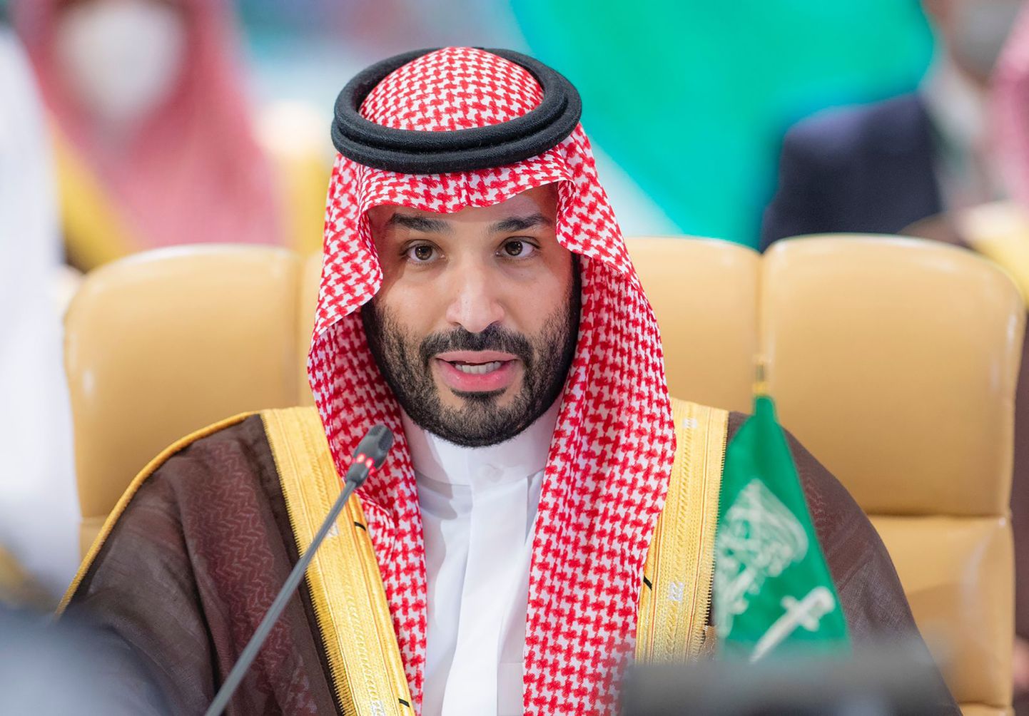 Saudi Araabia kroonprints Mohammed bin Salman eile rohealagatusega seotud kohtumisel Ar-Riyāḑis.