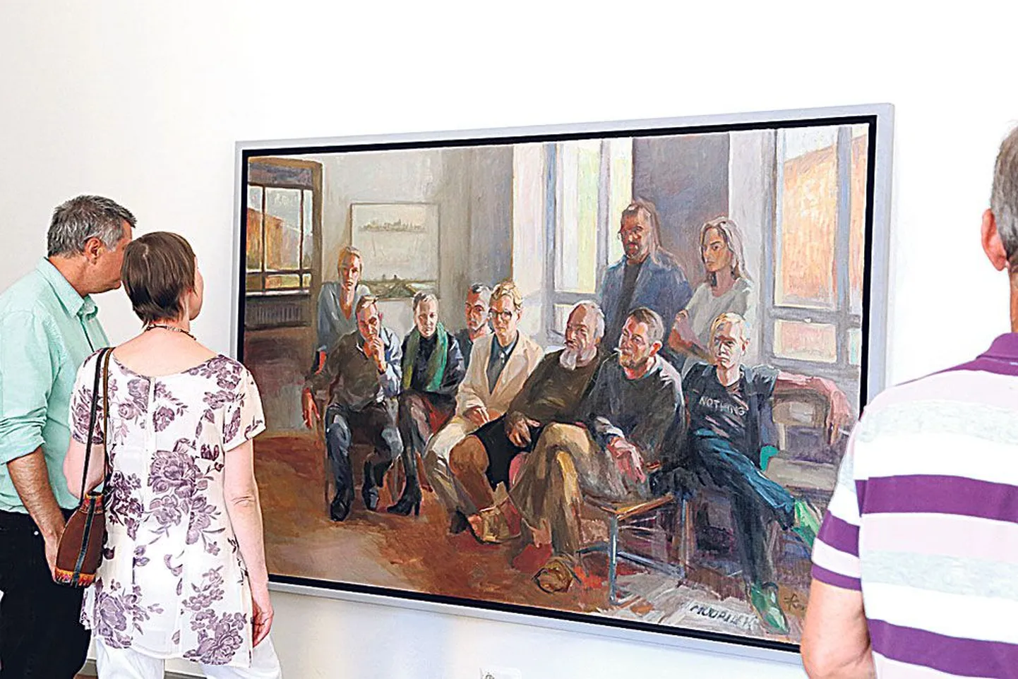 Tallinna kunstihoones avatud Tartu kunstnike näitusel «Väljasõit rohelisse. Tartu 1860–2014» näeb ka Peeter Krosmanni (1971) teost «Kunstiteoste arutelu Tartu Kunstnike Liidus» (2014).