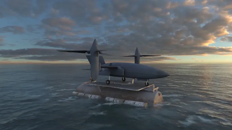 Aceasta este cantitatea mică de spațiu necesară pentru a ateriza, de exemplu, pe o platformă plutitoare pe mare pe noua mașină de zbor a lui Bell.