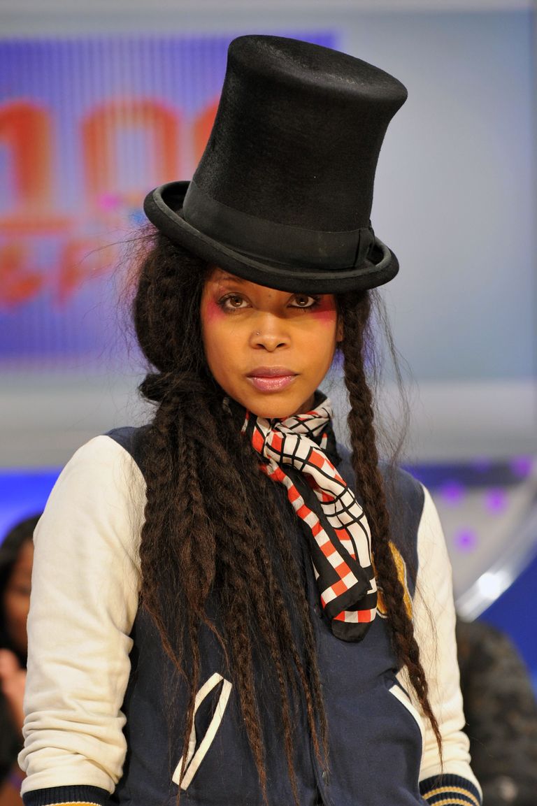NEW YORK - MARCH 29: Recording artist Erykah Badu visits BET's "106 & Park" at BET Studios on March 29, 2010 in New York City. Bryan Bedder/Getty Images/AFP