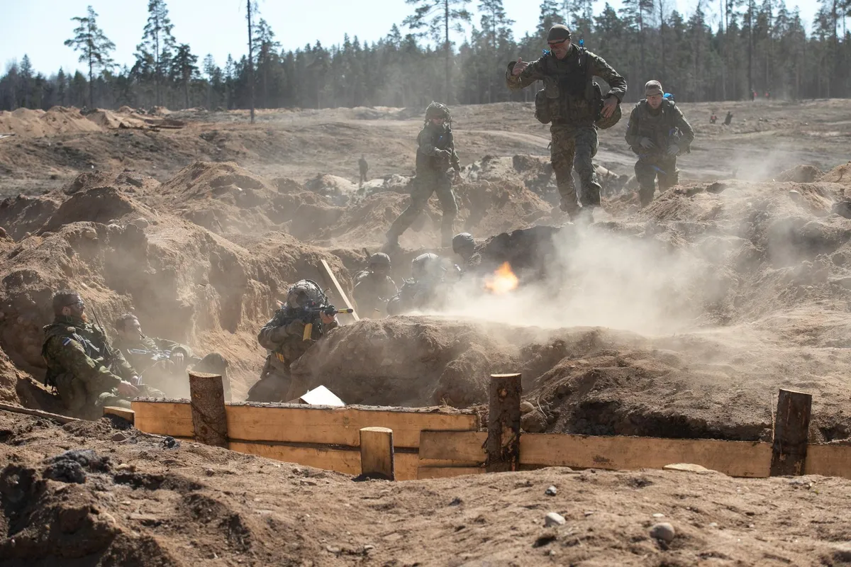 Ukraine's incursion into Kursk could influence NATO's approach to defending the Baltics. Photo: NATO forward presence battalions training in trench operations in Estonia during an exercise in 2023.