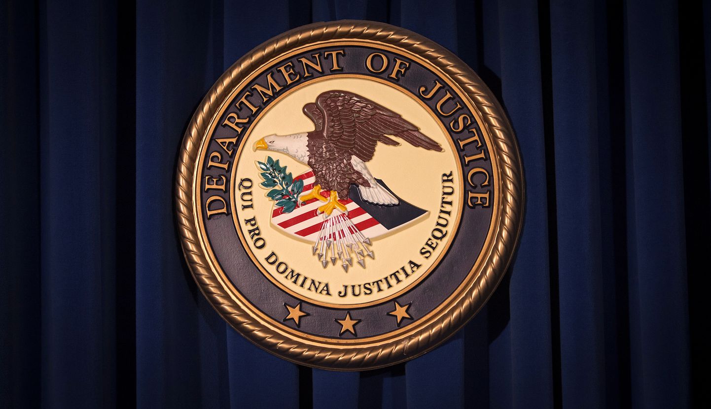 The Department of Justice (DOJ) logo.