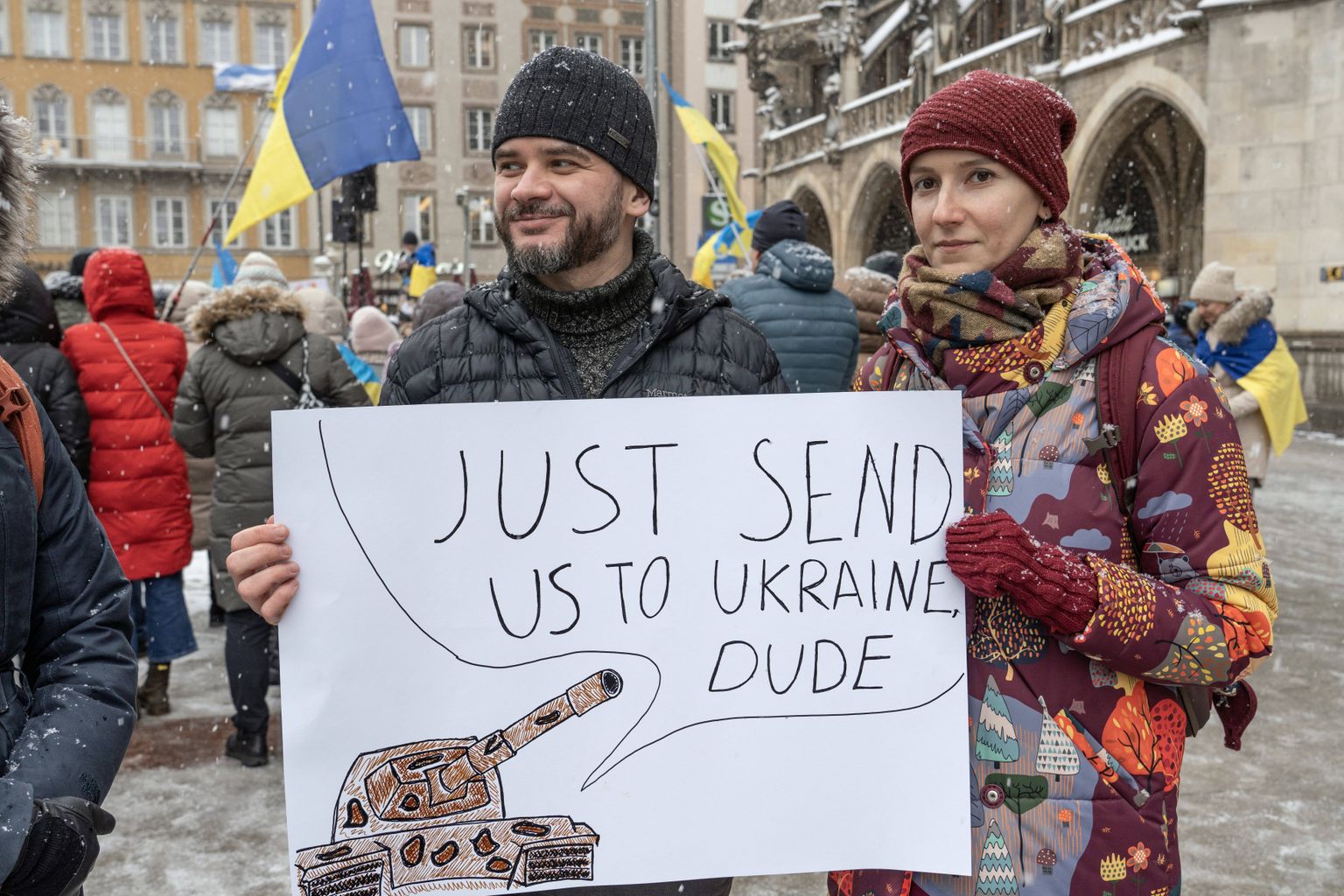 Ukrainlased kutsuvad Müncheni meeleavaldusel saatma Kiievile lahingutanke.