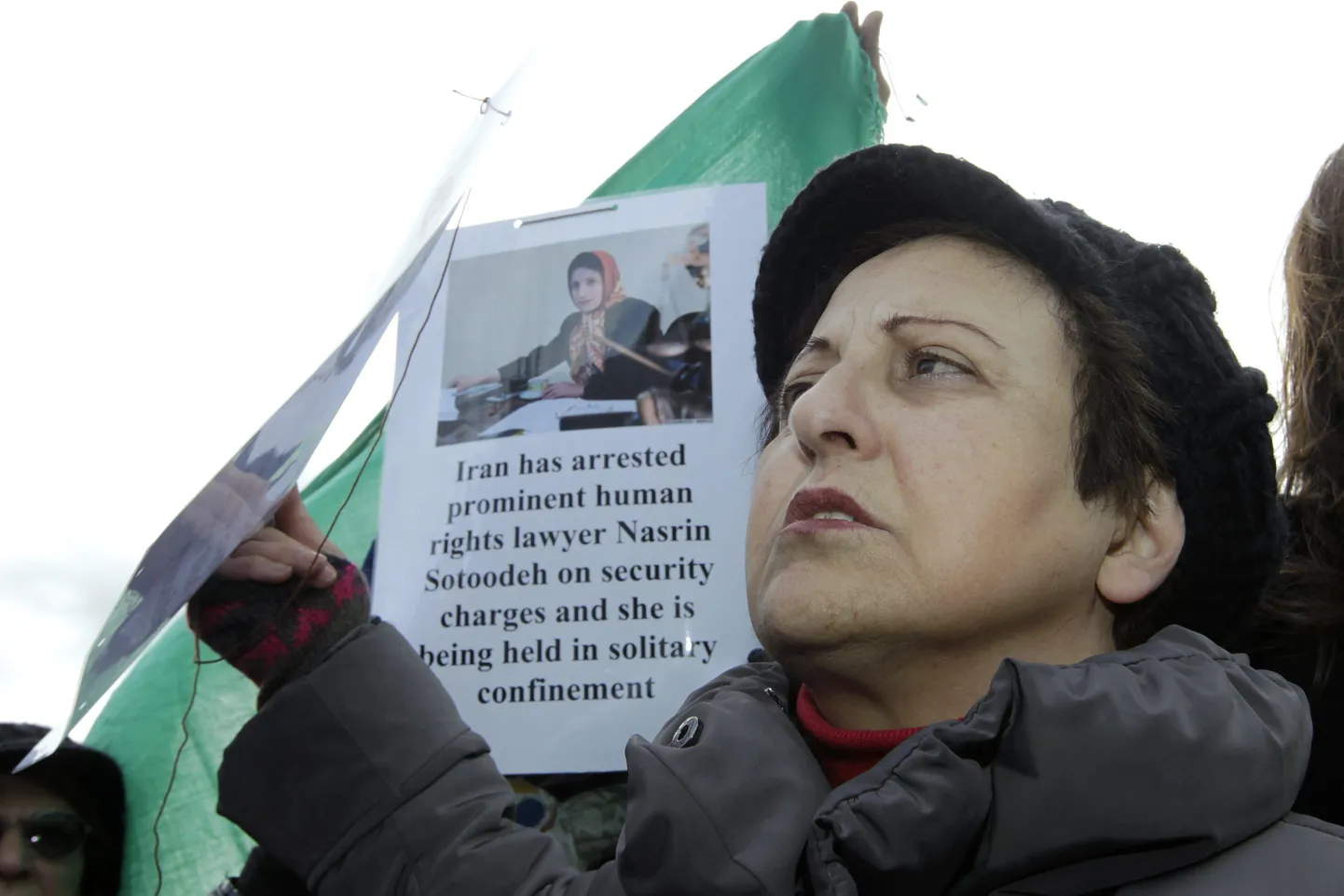 Iraani advokaat Shirin Ebadi mullu Nasrin Sotoudehi toetuseks korraldatud meeleavaldusel Šveitsis.