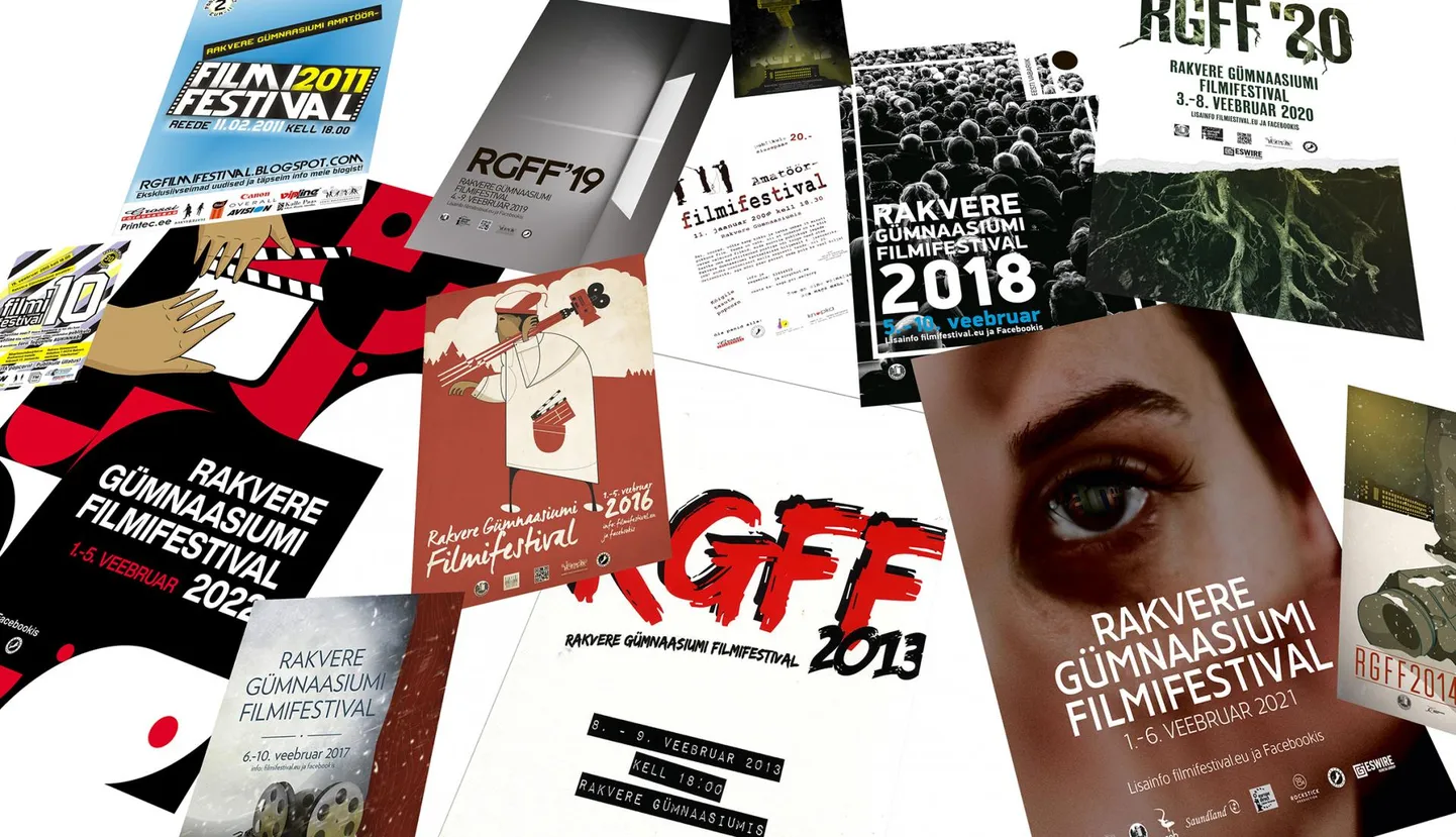 Rakvere gümnaasiumi filmifestivali plakatid.
