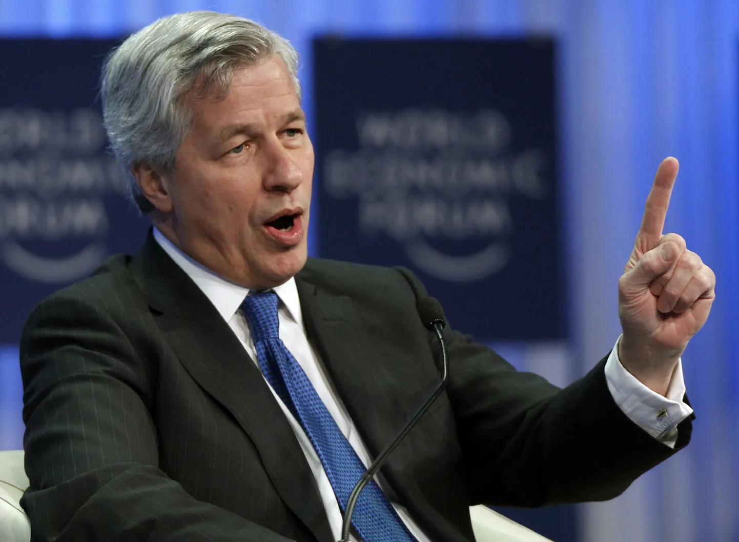 JP Morgan Chase'i juhatuse esimees Jamie Dimon täna Davosi Maailma Majandusfoorumil (WEF) esinemas.