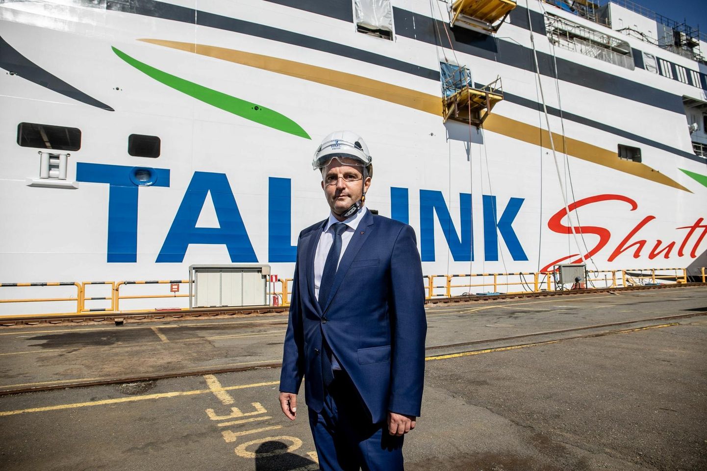 Tallink teenis koroonaaja esimese korraliku kvartalikasumi. Tallinki laeva MyStar ristimine ja vettelaskmine Rauma laevatehases eelmise aasta augustis.