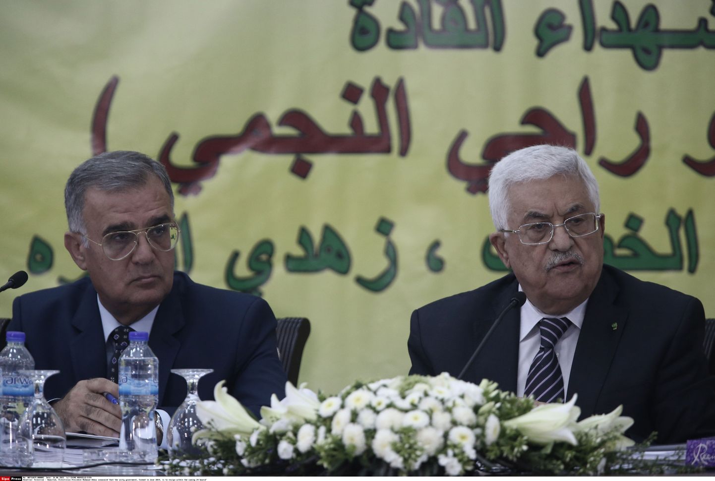 Palestiina president Mahmoud Abbas(paremal) Ramallah linnas.