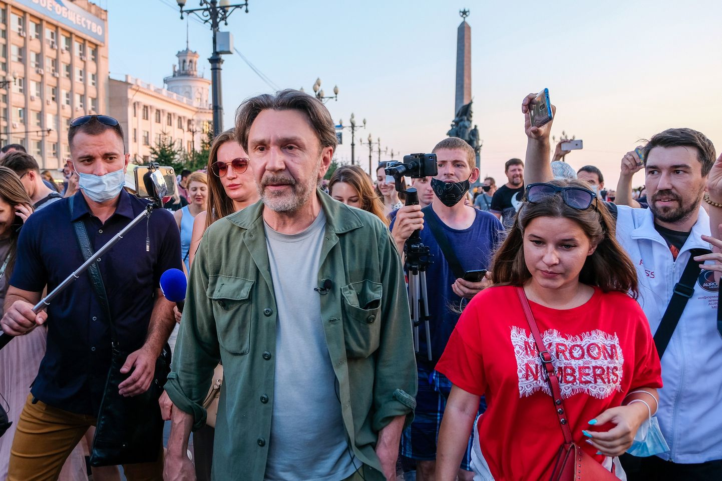 Сергей Шнуров на протестах в Хабаровске, 27 июля, 2020