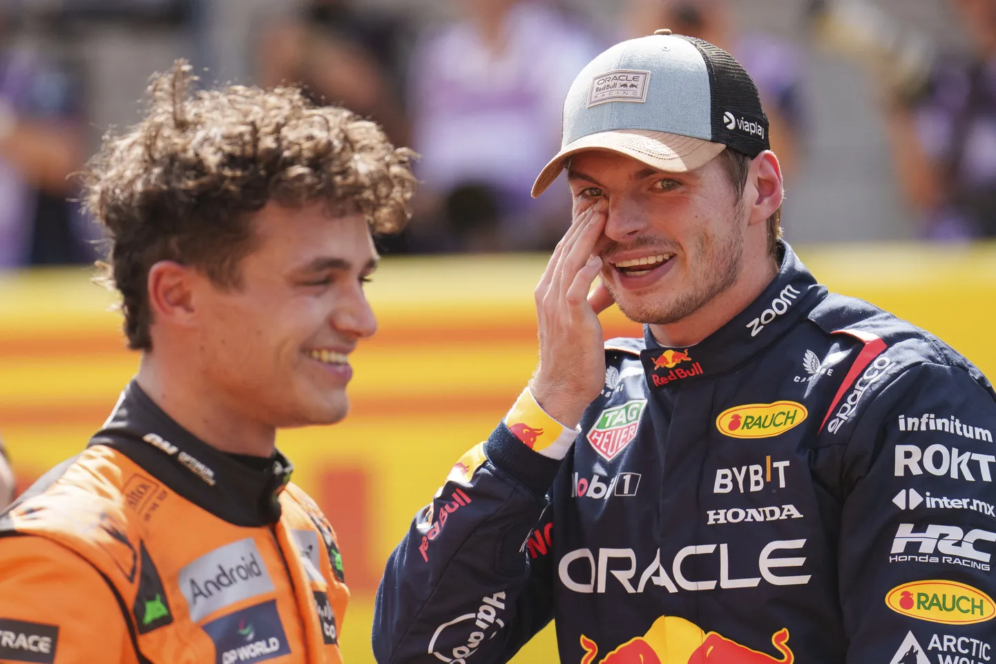 Lando Norris ja Max Verstappen.