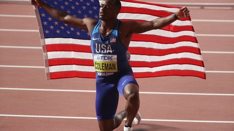 Maailma kiireim mees: Christian Coleman võitis 100 m jooksu