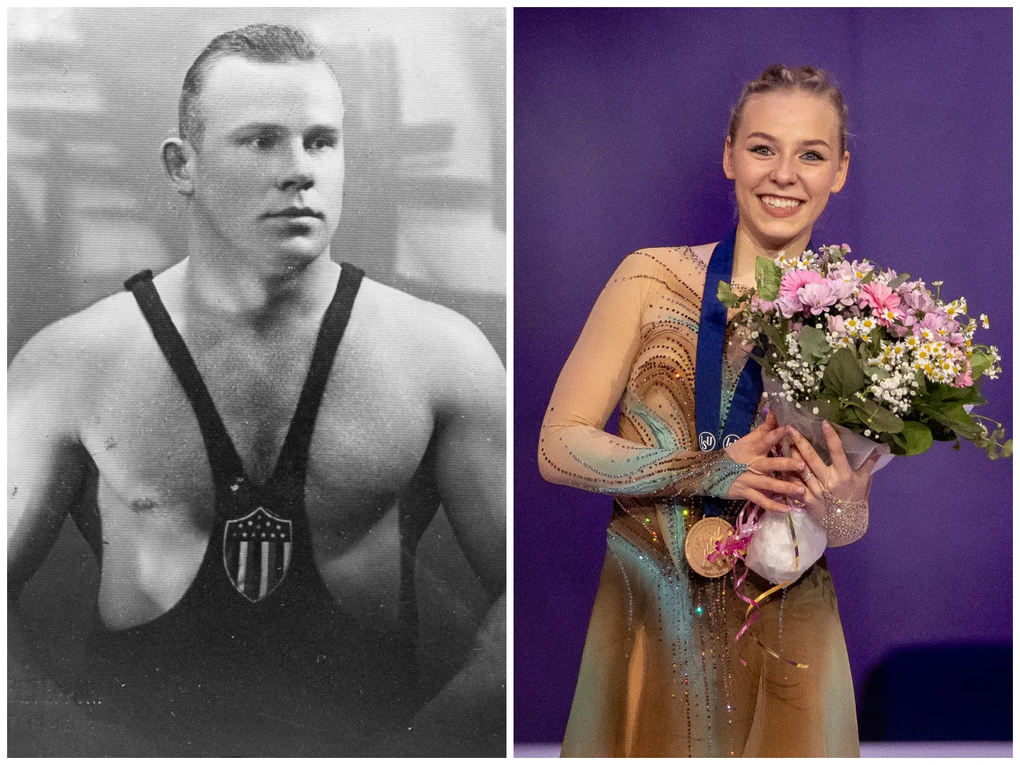 1938. aasta Kreeka-Rooma maadluse raskekaalu Euroopa meister Johannes Kotkas ja 2025. aasta iluuisutamise naiste üksiksõidu Euroopa meister Niina Petrõkina. Mõlemad võitsid kuldmedali Tallinnas.