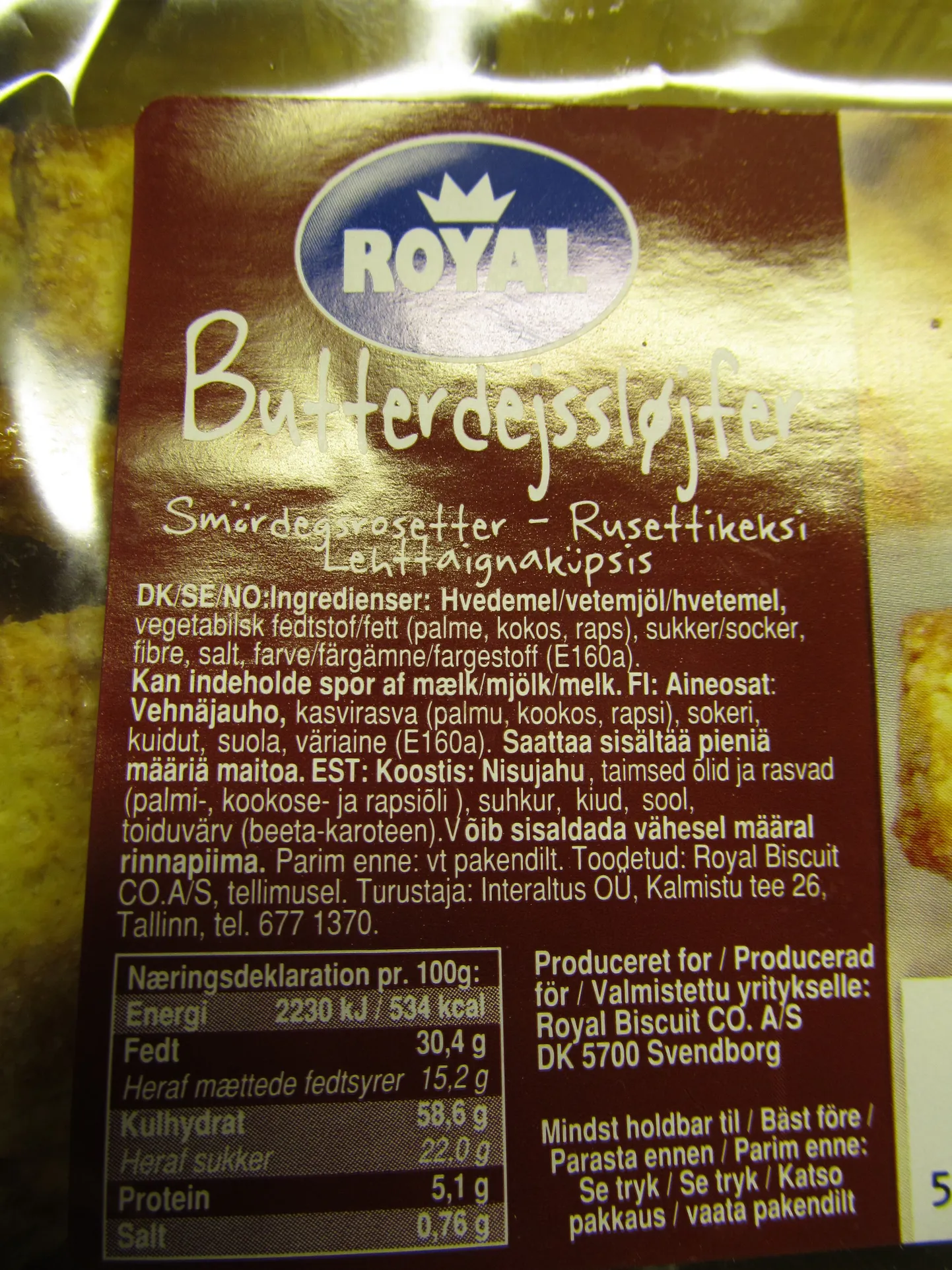 Royal Butterdejssløjfer küpsised.