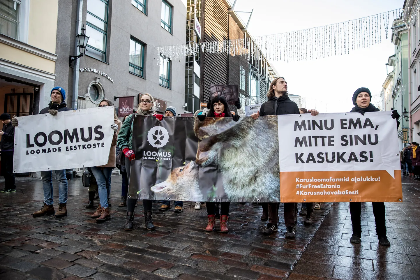 Loomuse korraldatud rongkäik loomade heaks.