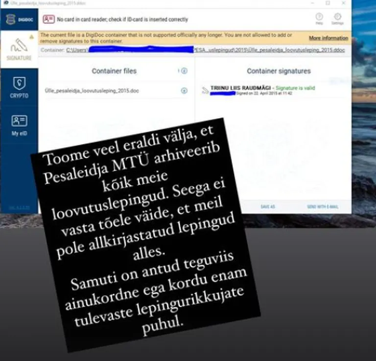 Arhiveeritud leping hoiupaiga ja adopteerija vahel.