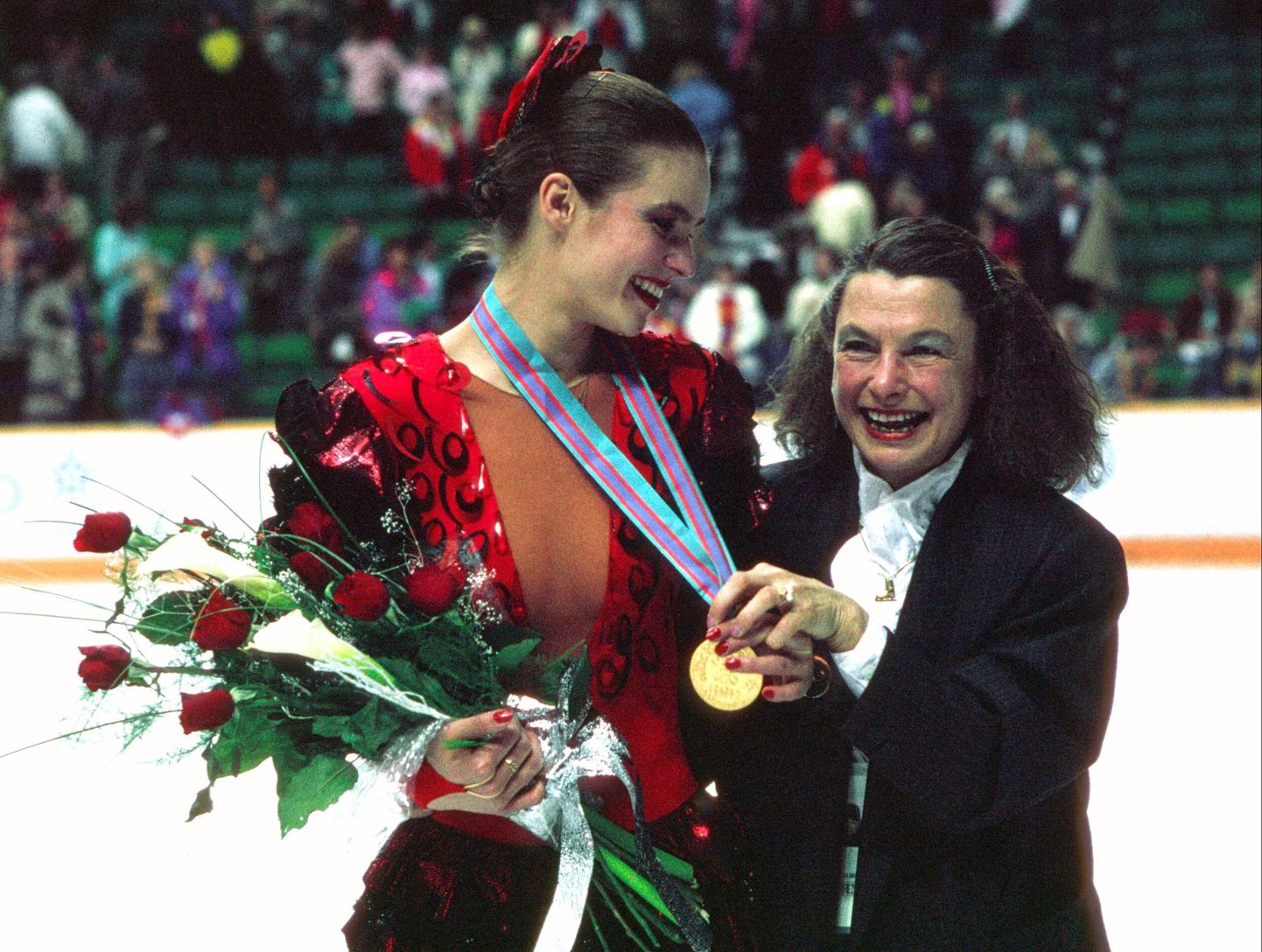 Katarina Witt ja tema treener Jutta Müller.