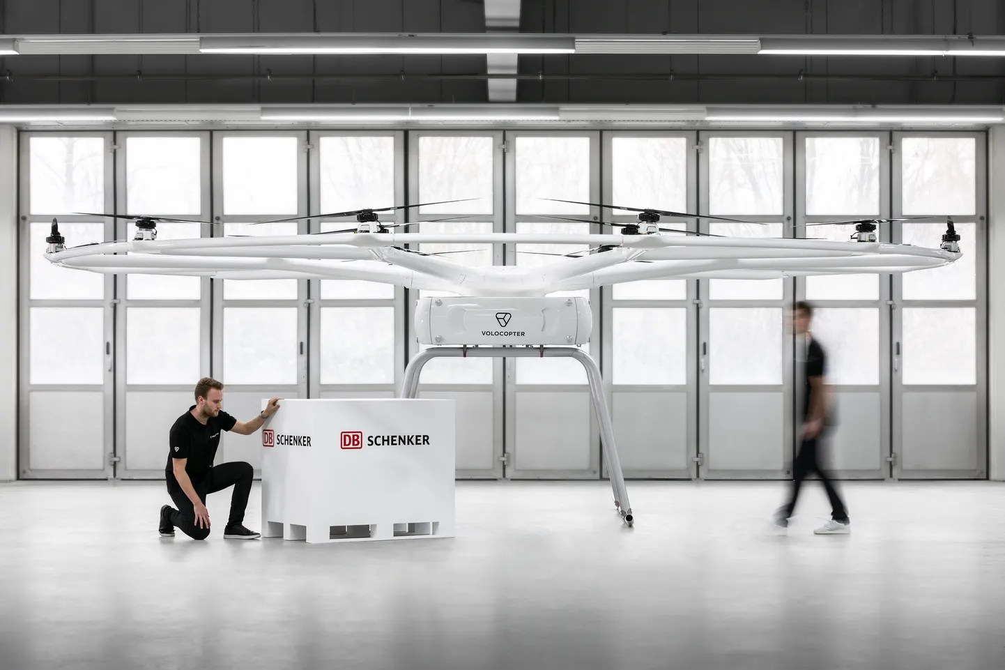 Volocopteri, DB Schenkeri ja Fraunhoferi instituudi uurimisrühmad simuleerisid VoloDrone kaubadrooni integreerimist logistikavõrkudesse.
