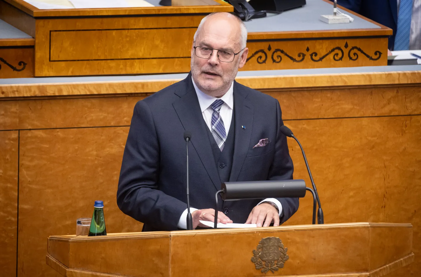 11.09.2023, Tallinn. Riigikogu pidas sügishooaja avaistungi. Alar Karis. Foto Madis Veltman, Postimees