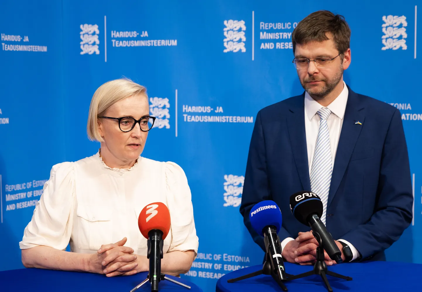 Haridus- ja teadusminister Kristina Kallas ja Tallinna linnapea Jevgeni Ossinovski.