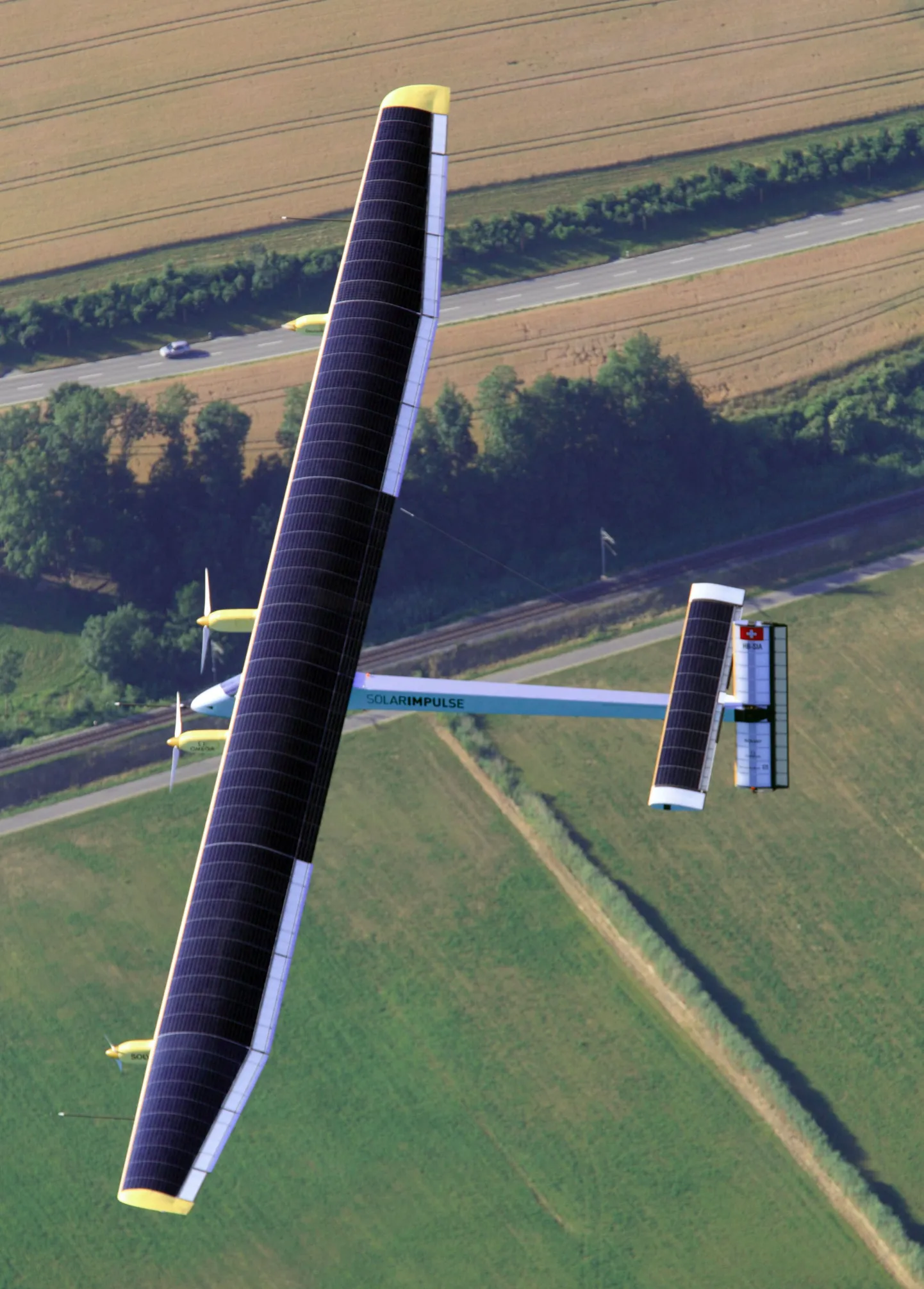 Päikese jõul liikuv lennuk Solar Impulse.