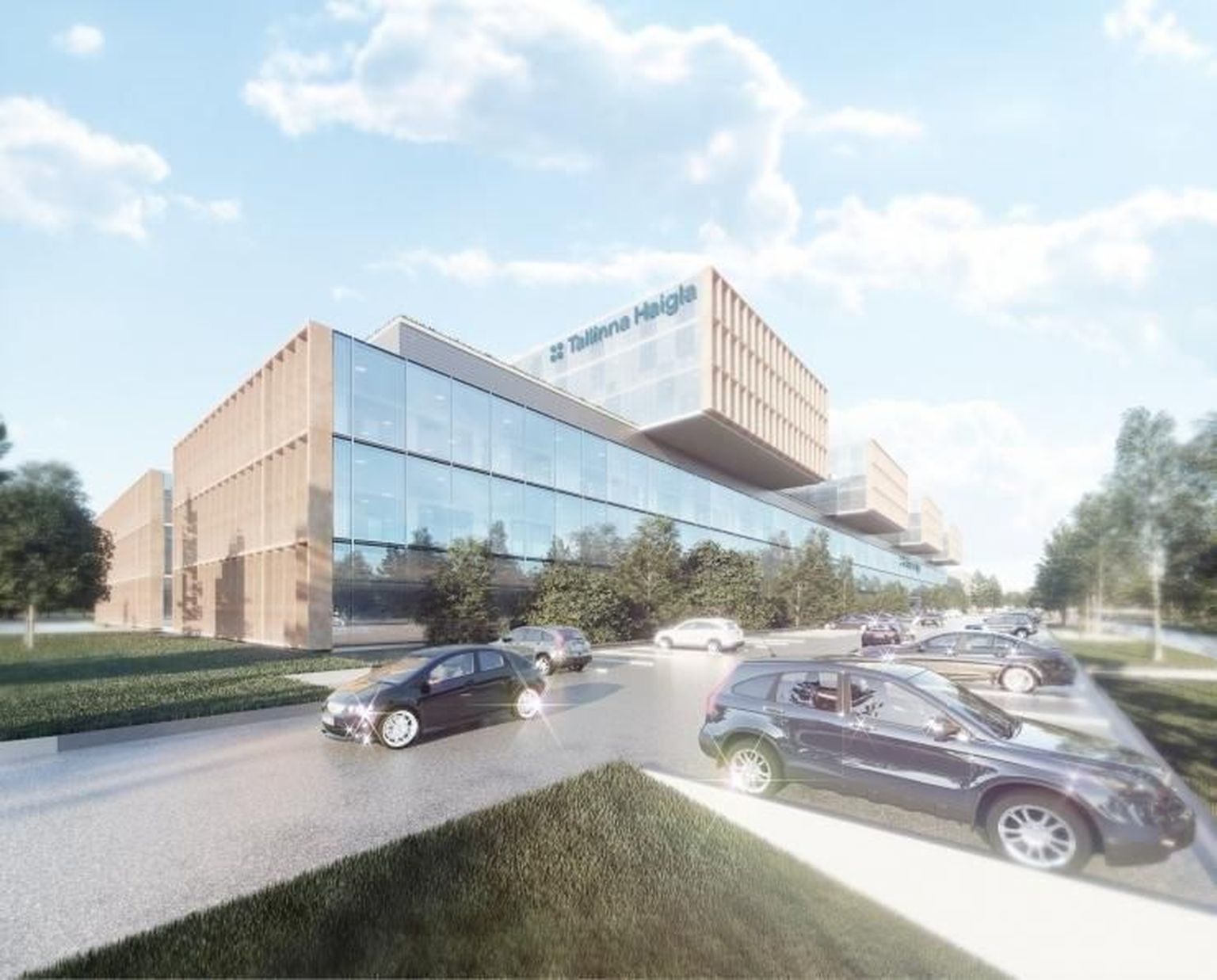 На эскизах будущая Таллиннская больница смотрится грандиозной современной постройкой.