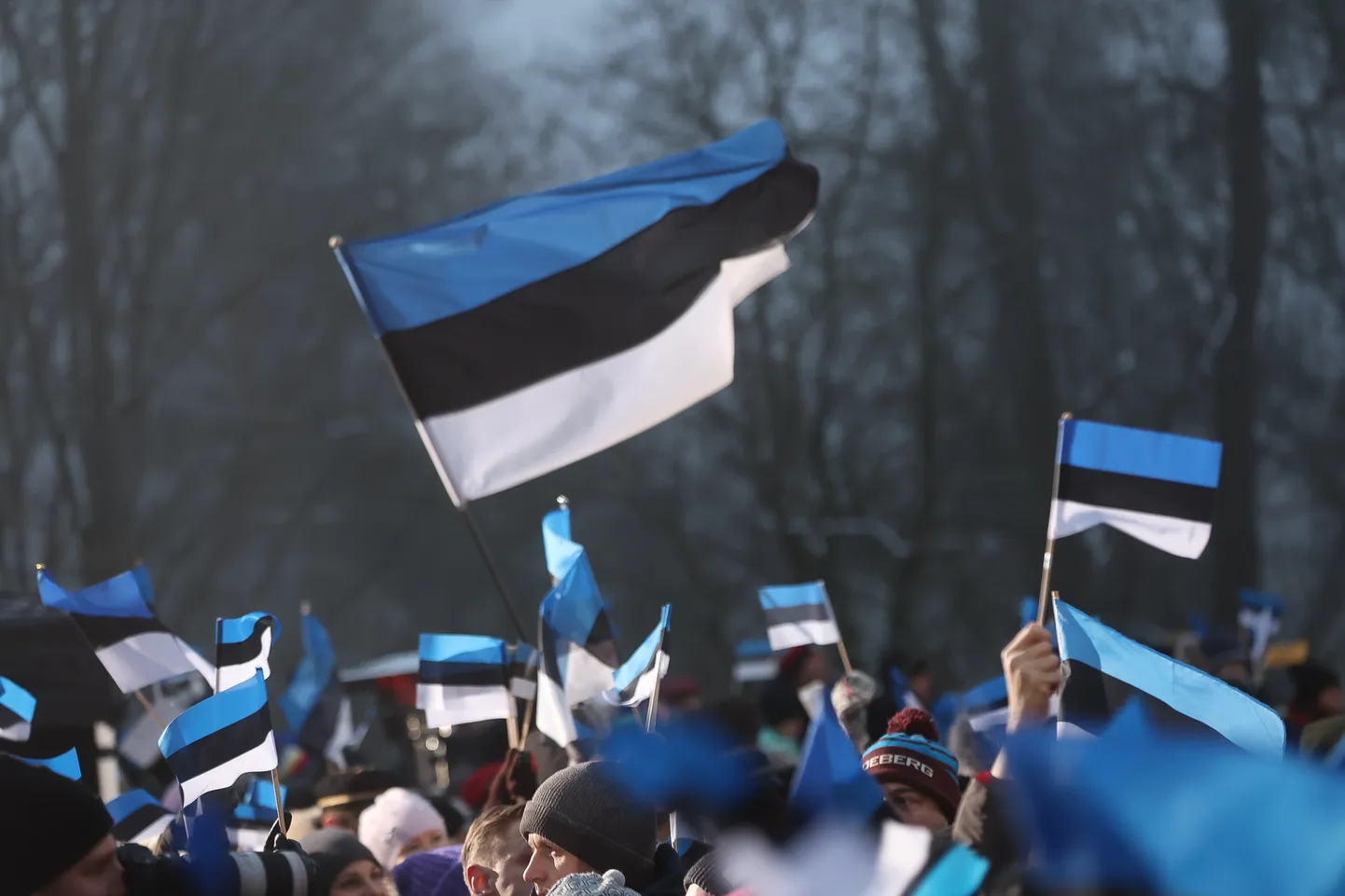 Tallinnas Toompeal heisati Eesti lipp pidulikult Pika Hermanni torni.