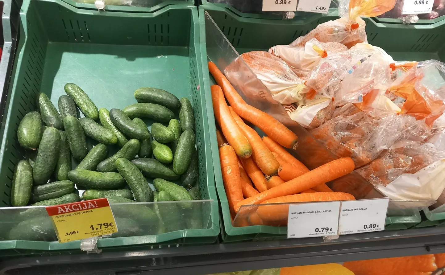 Köögiviljad on meiega enam-vähem samas hinnaklassis.