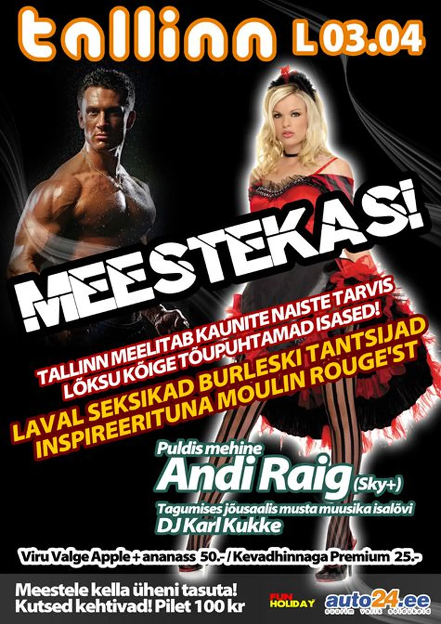 Laupäeval legendaarne Meestekas Club Tallinnas!