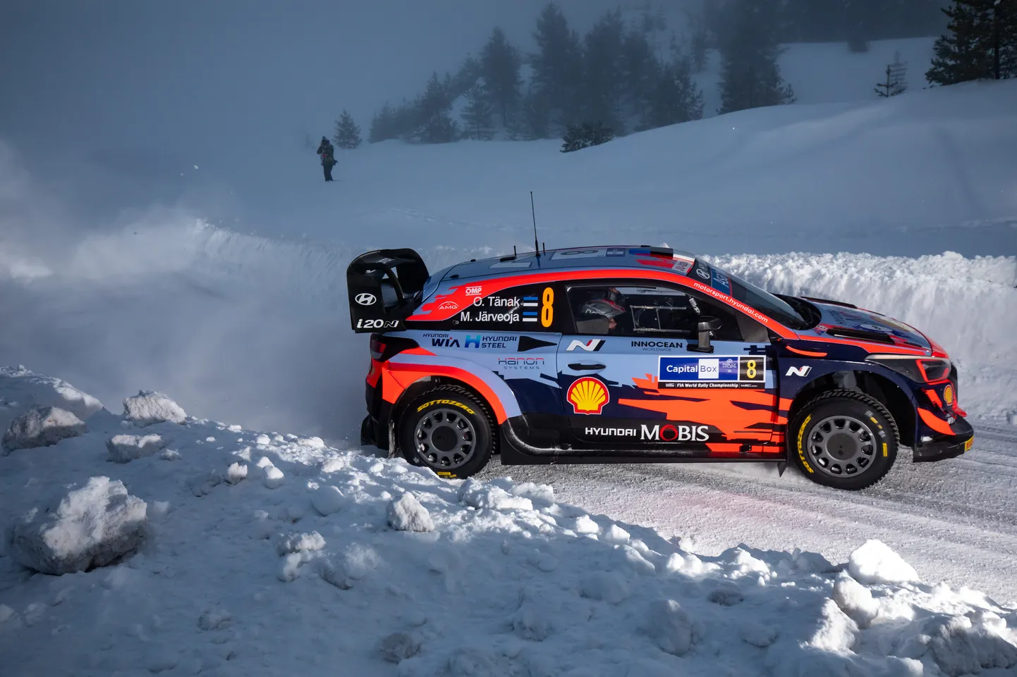 Ott Tänak ja Martin Järveoja tänavusel Lapimaa MM-rallil.