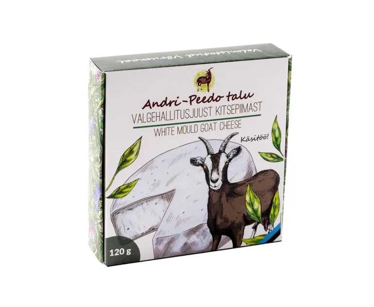 Valgehallitusjuust kitsepiimast on valminud Andri-Peedo talu meiereis.