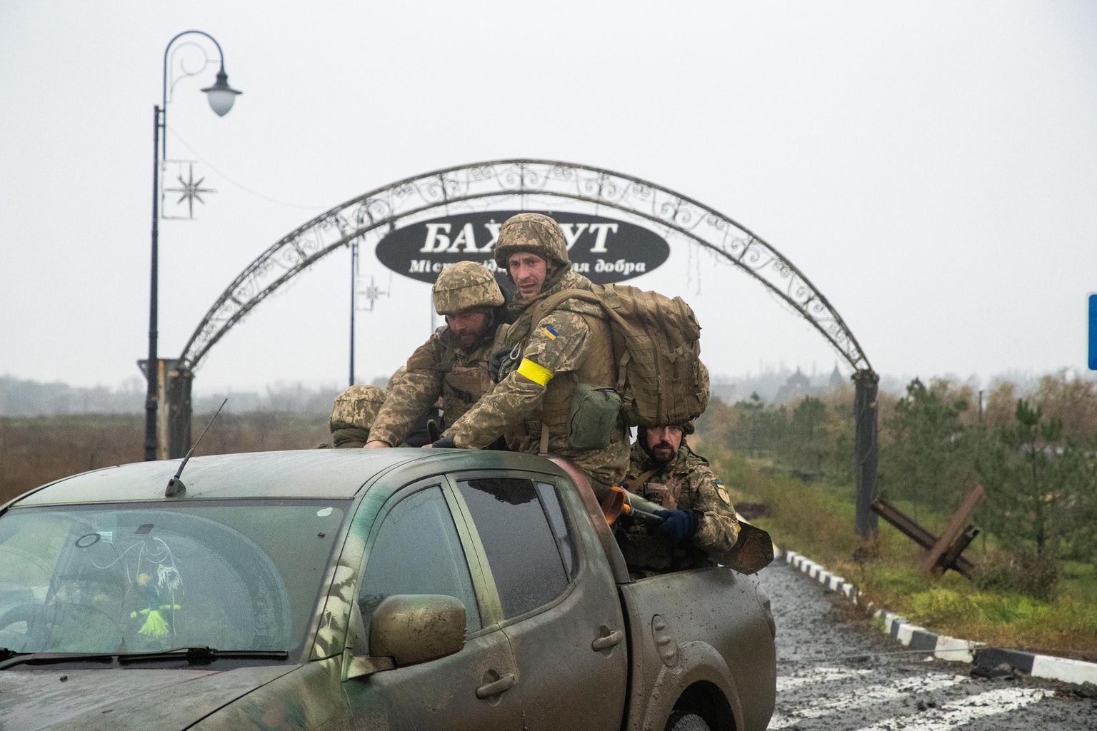 Украинские военные в Бахмуте.
