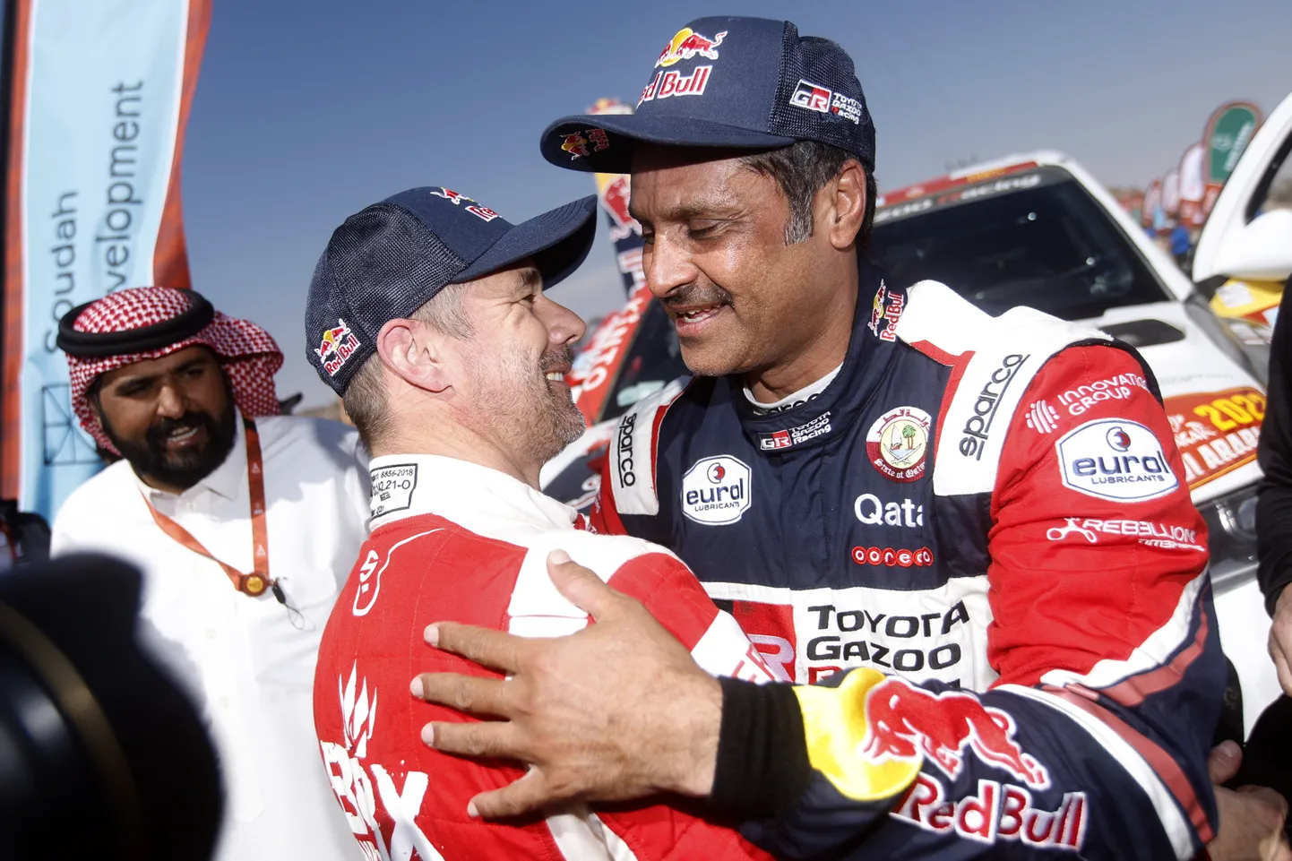Sébastien Loeb (vasakul) ja Nasser Al-Attiyah (paremal).