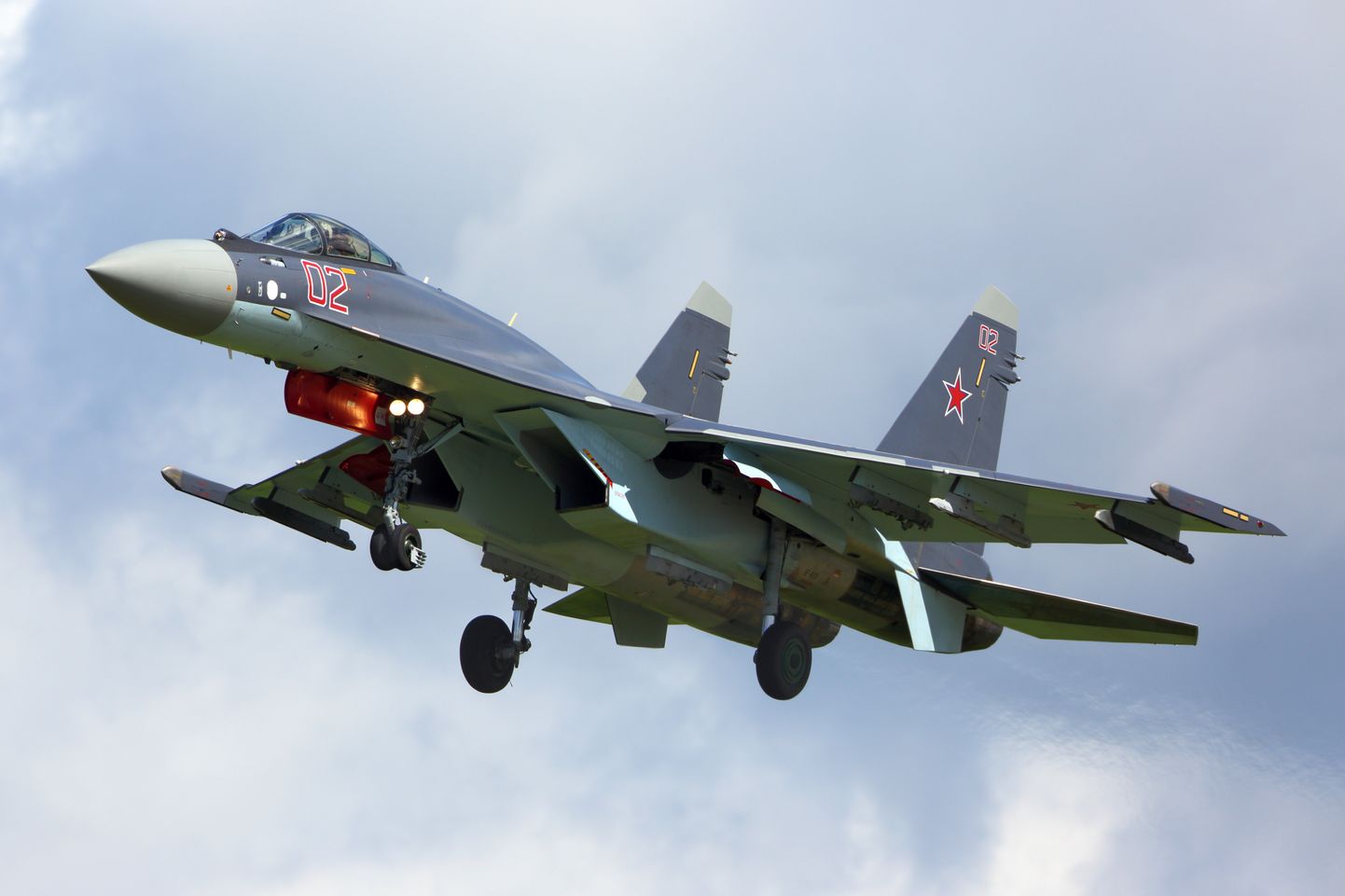 Krievijas iznīcinātājs  Sukhoi SU-35S. Ilustratīvs attēls.