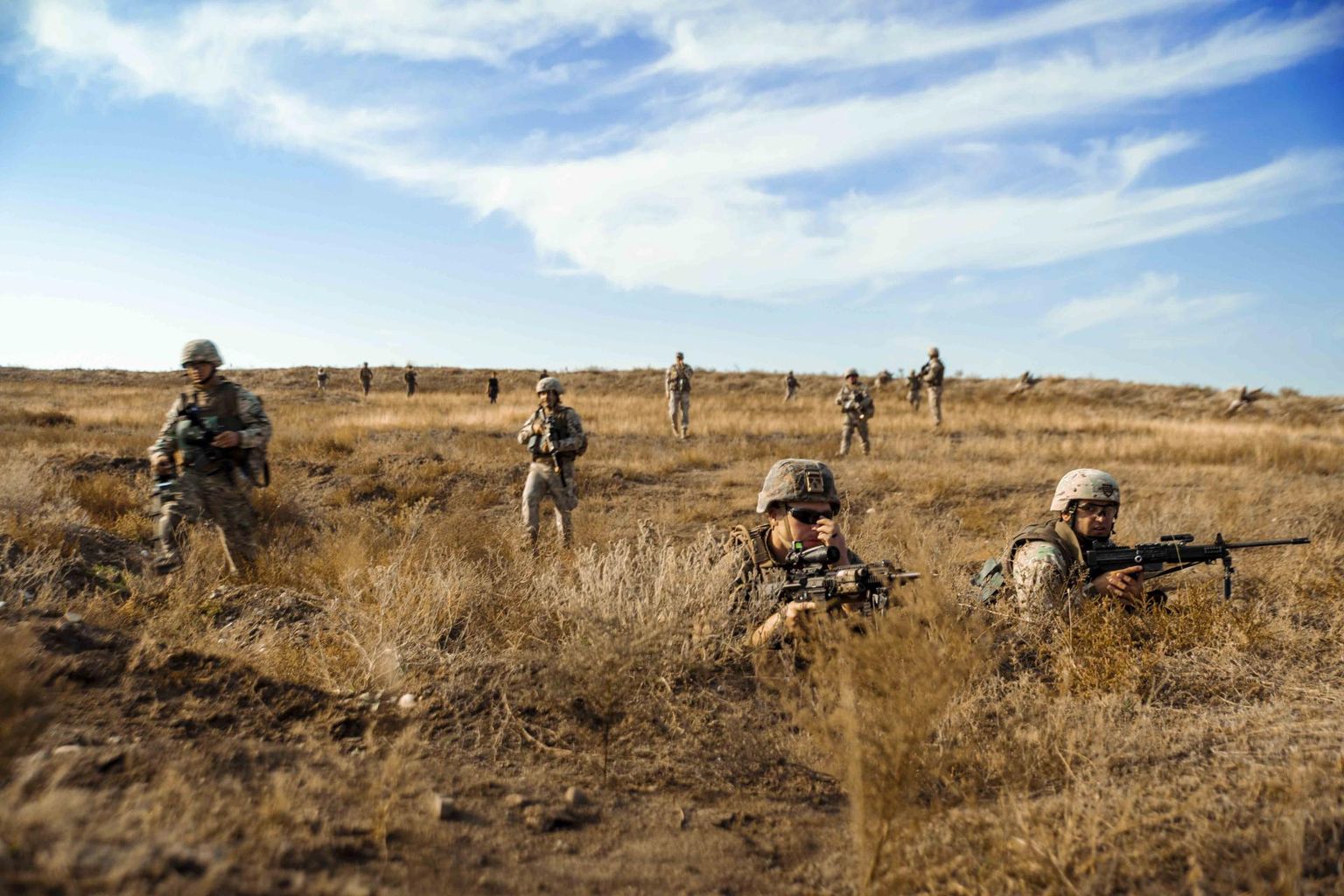 USA ja Gruusia sõjaväelased mullu oktoobris Algeti harjutusväljakul valmistumas Afganistani Resolute Supporti missiooniks. 