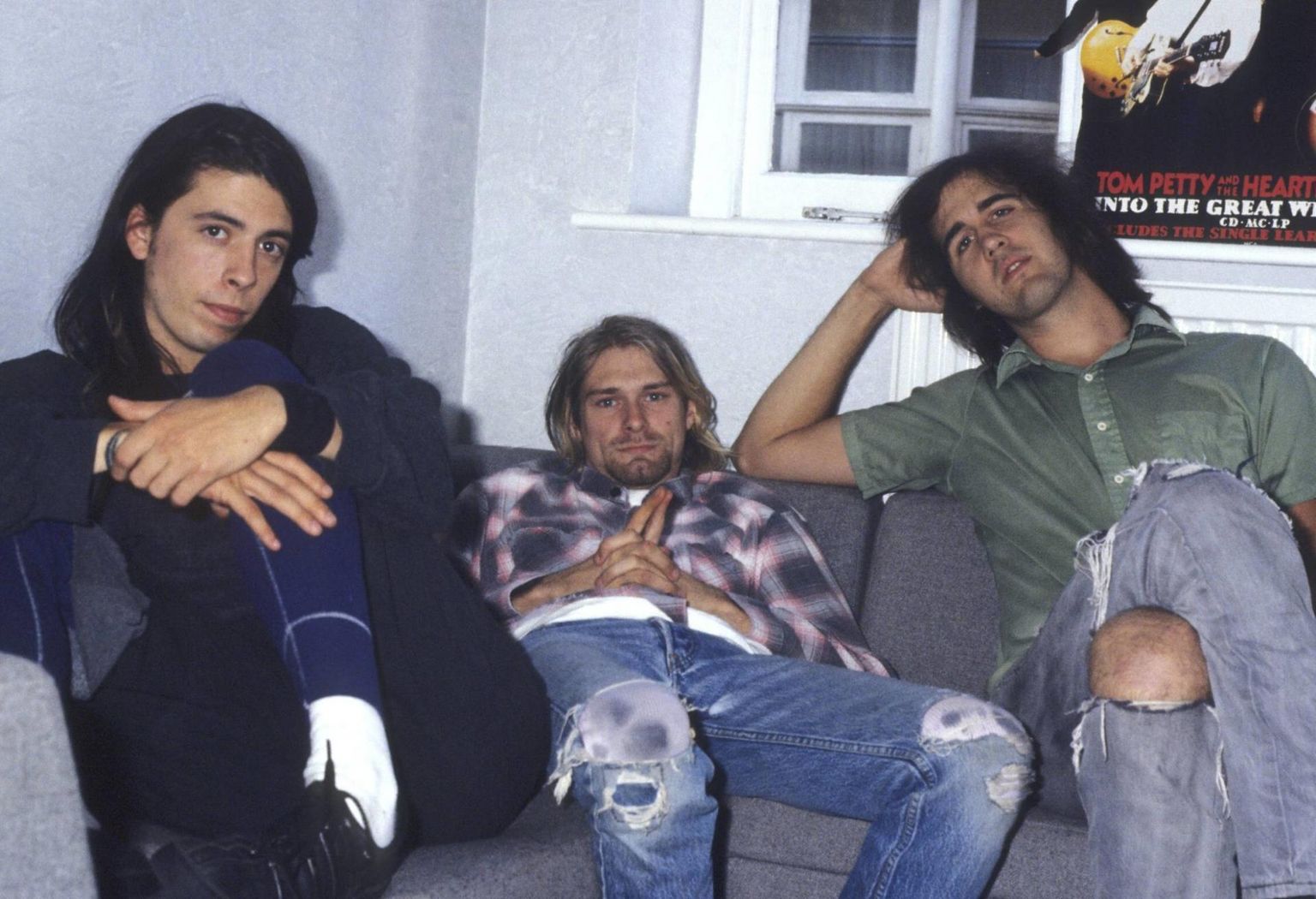 Dave Grohl, Kurt Cobain, Krist Novoselic albumi «Nevermind» salvestamise aegu. 
