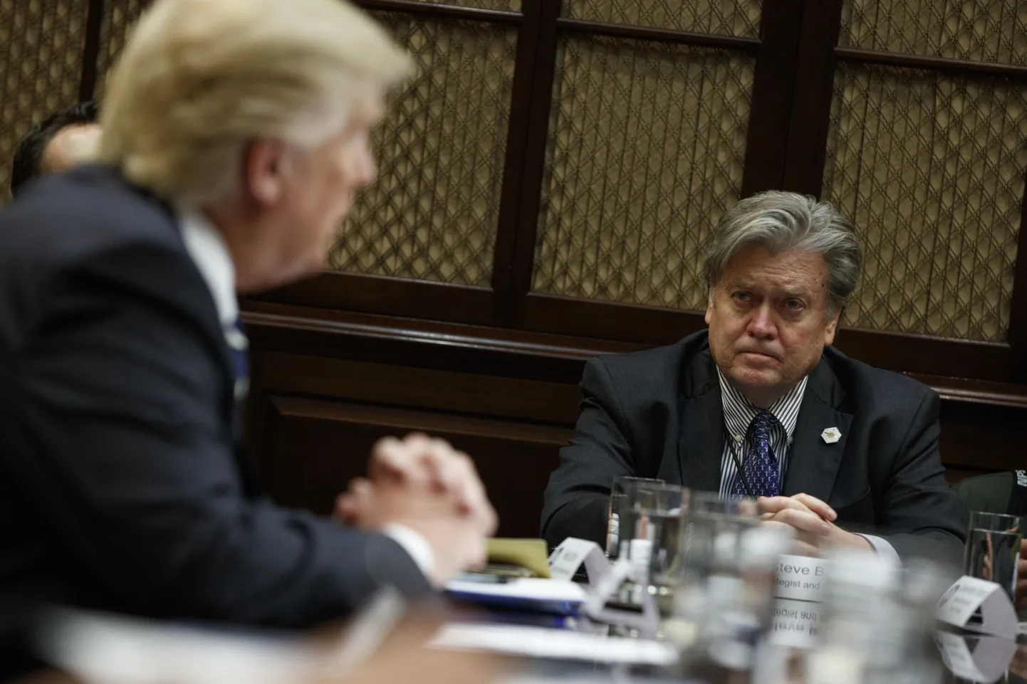 Donald Trump ja Steve Bannon Valges Majas.