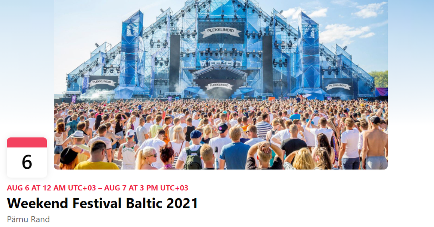 Kuvatõmmis Weekend Festival Baltic 2021 loodud üritusest.