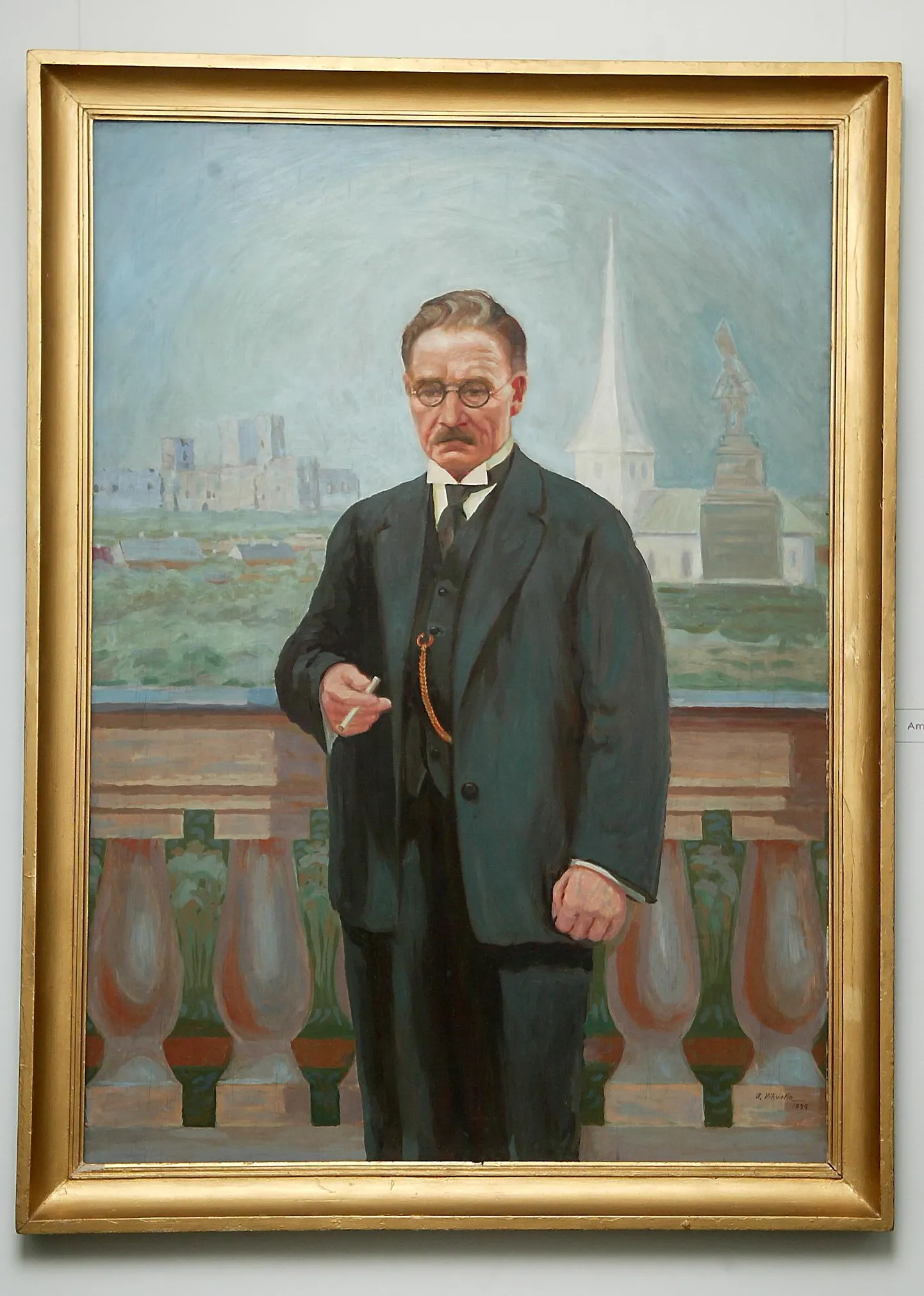 Arnold Vihvelini maalitud Jakob Liiva portree Rakvere teatris.