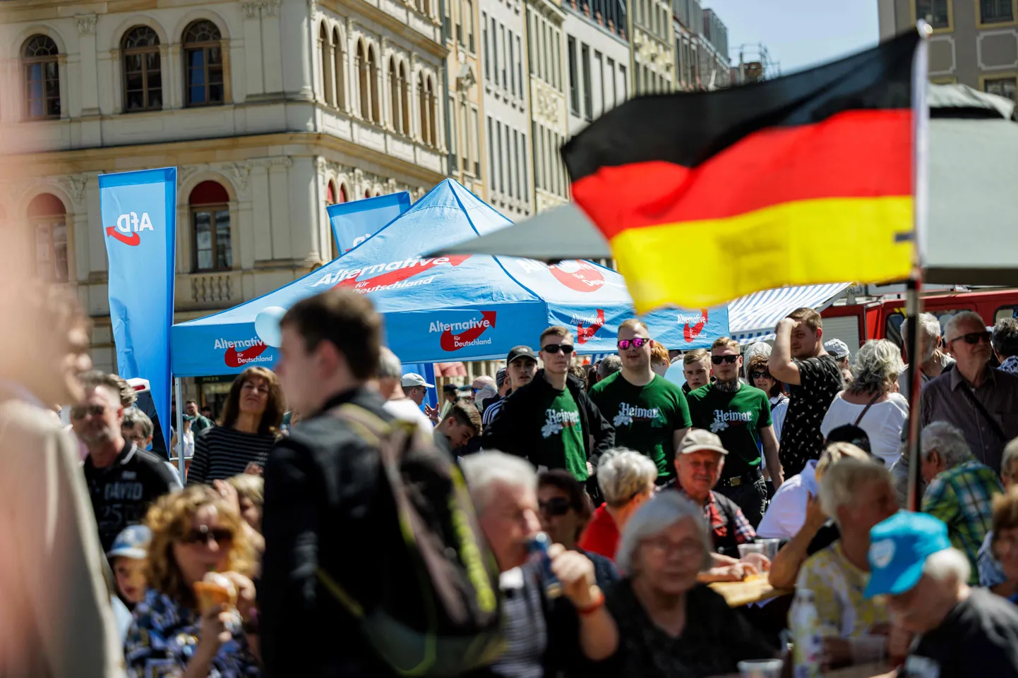 AfD poolehoidjate meeleavaldus Dresdenis.