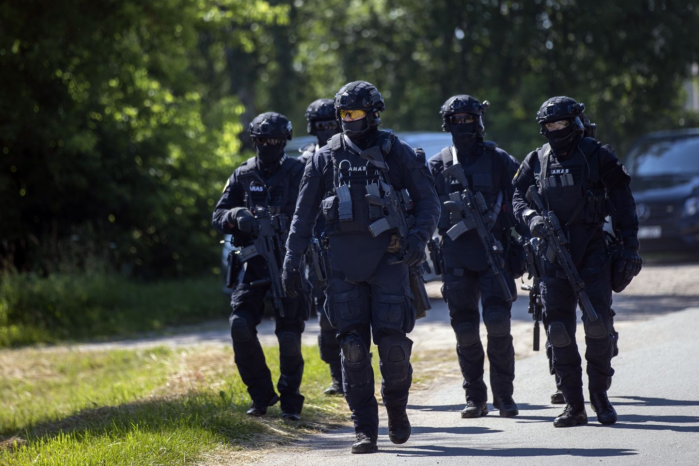Leedu politsei terroritõrjeüksus juulis Vydeniais, milles asuvas põgenikekeskuses toimus mäss