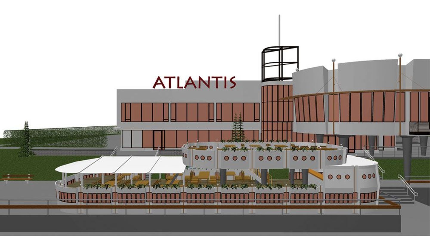 Atlantise ette kavandatakse eelolevaks suveks laevakujulist suveterrassi, kus saab kinnitada keha või kuulata suvekontserti.