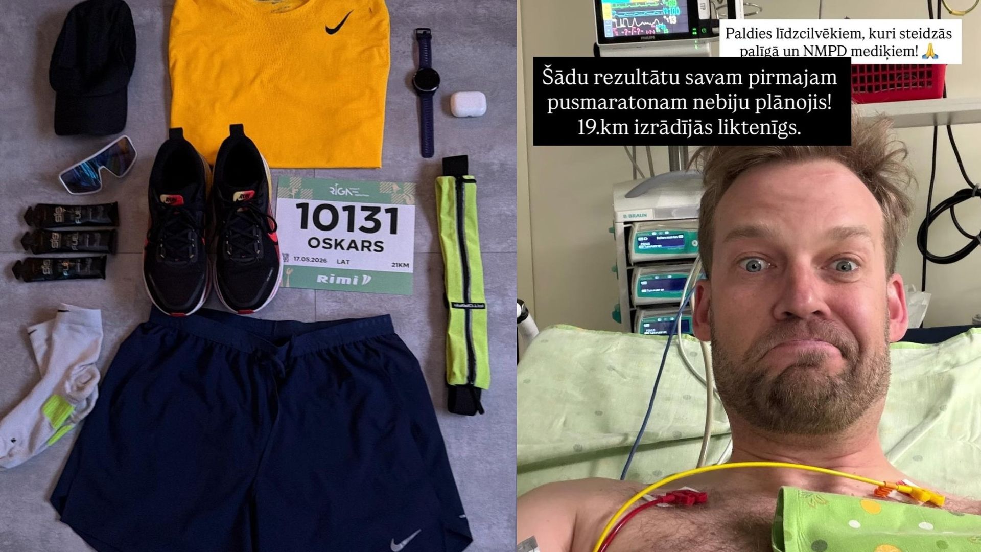19. kilometrs izrādījās liktenīgs": Oskars Lepers pusmaratonā nonāk mediķu aprūpē