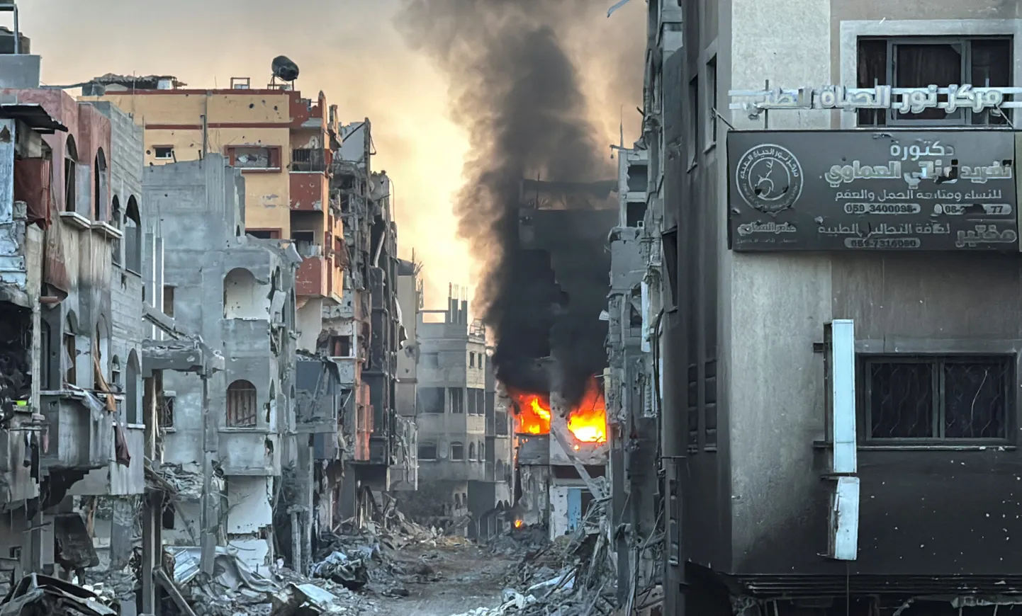 Purustused Beit Lahiya linnas Gaza sektori põhjaosas 18. detsembril 2024. aastal.
