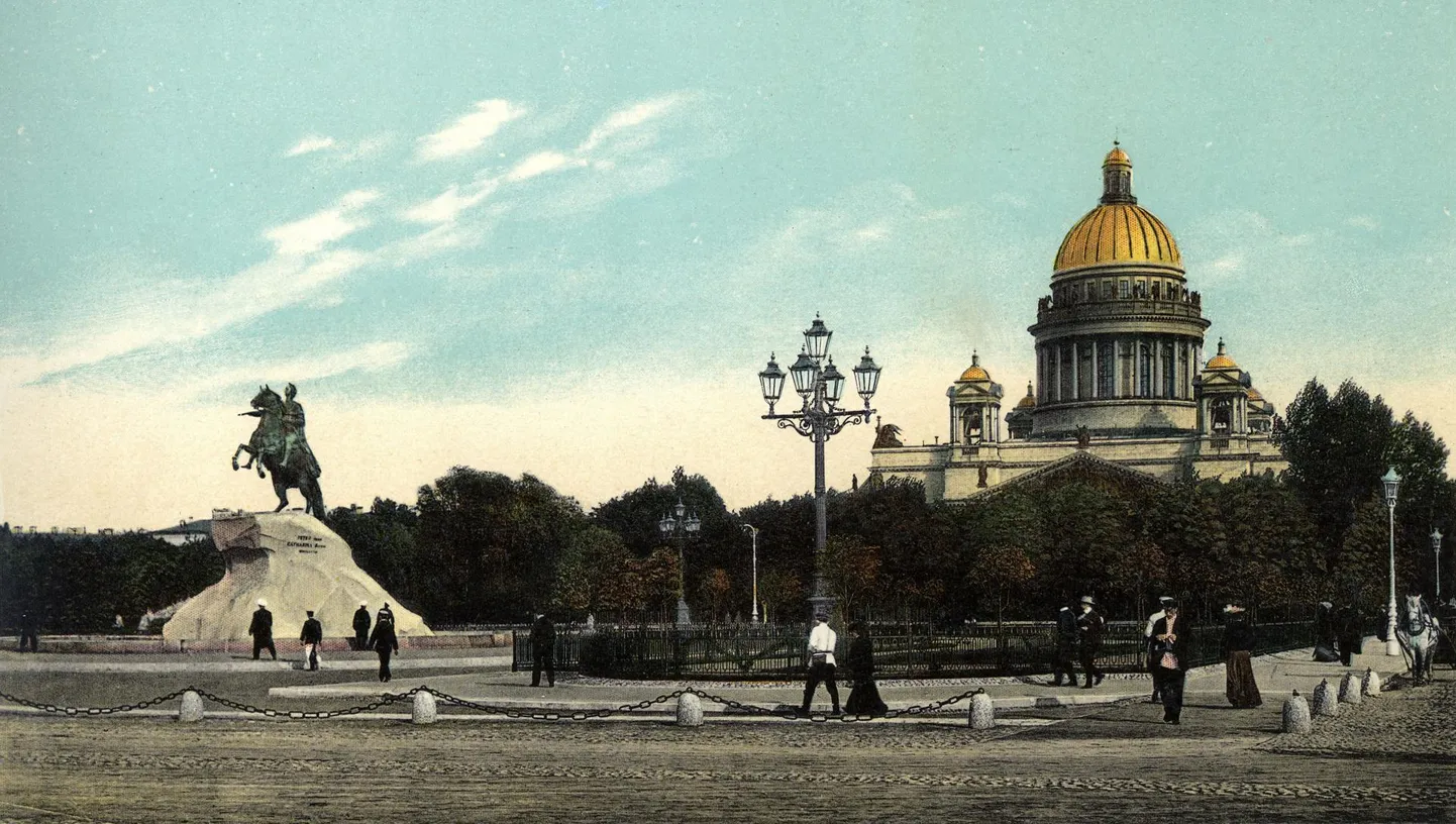 Vaade Iisaku katedraalile ja «Vaskratsanikule», u 1900. 
