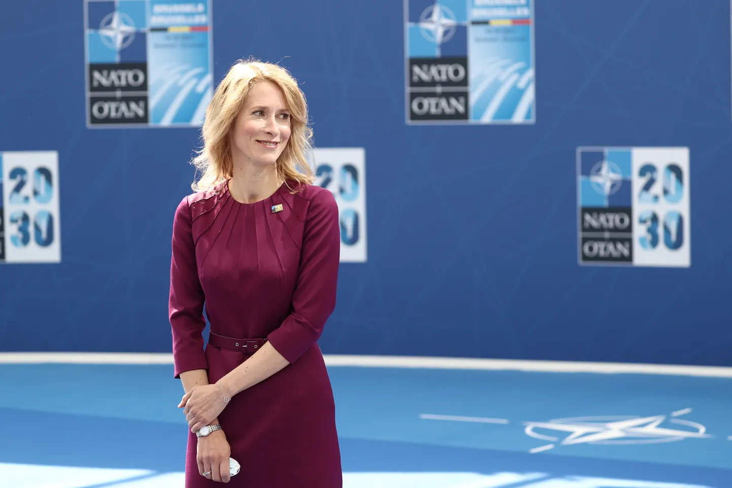 Peaminister Kaja Kallas NATO tippkohtumisel Brüsselis juunis 2021. aastal.