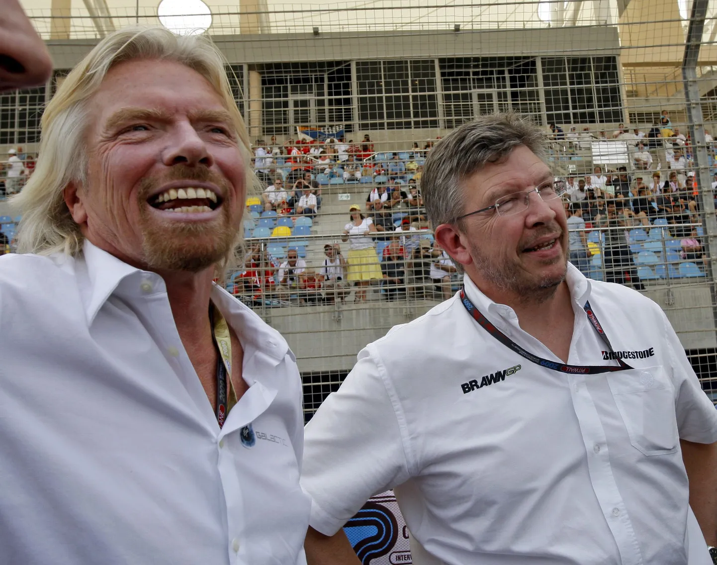 Richard Branson (vasakul) ja Ross Brawn.